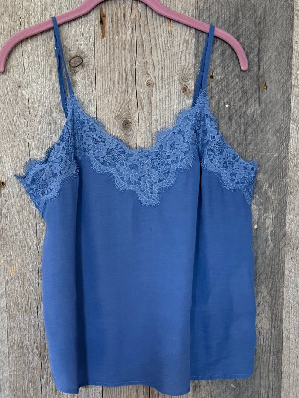 Abercrombie & Fitch Blue Lace Tank Top Size L